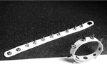 MILAKOO leather punk bracelet snap button detail