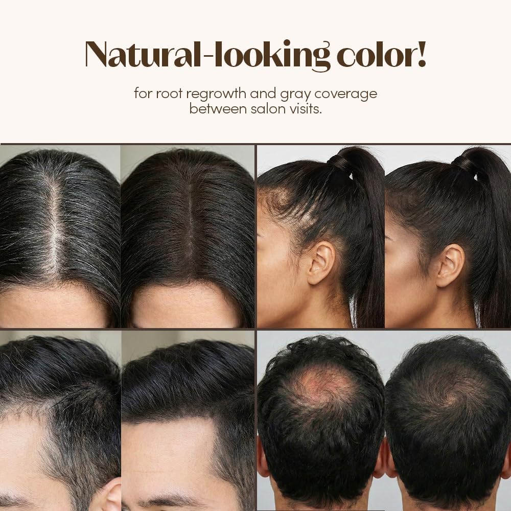 Waterproof root touch up shadow compact open with built in cushion puff
