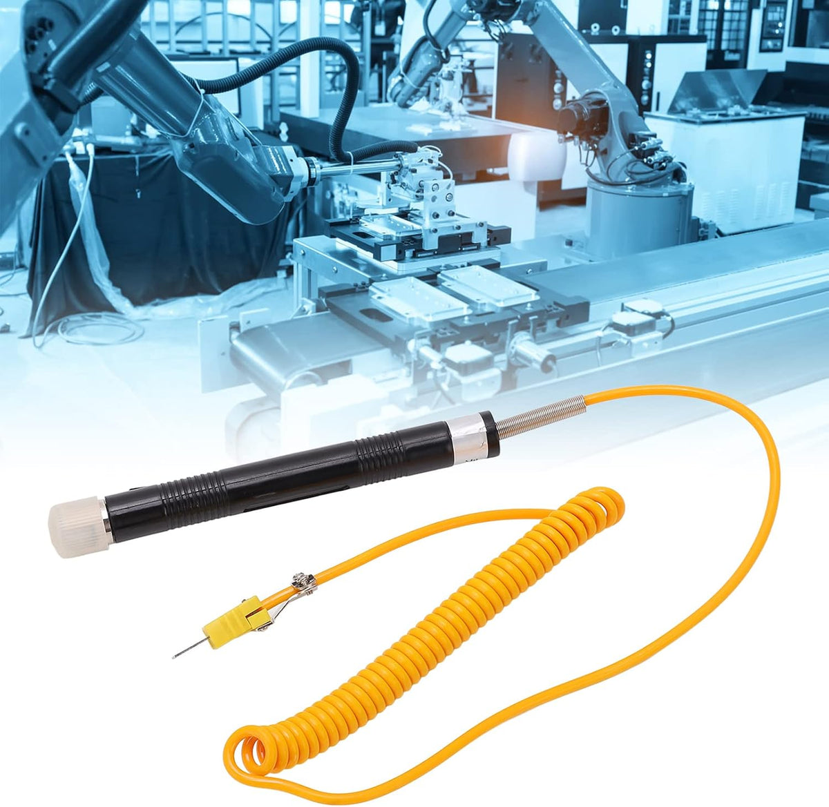 Walfront K type surface thermometer probe mesh tip detail