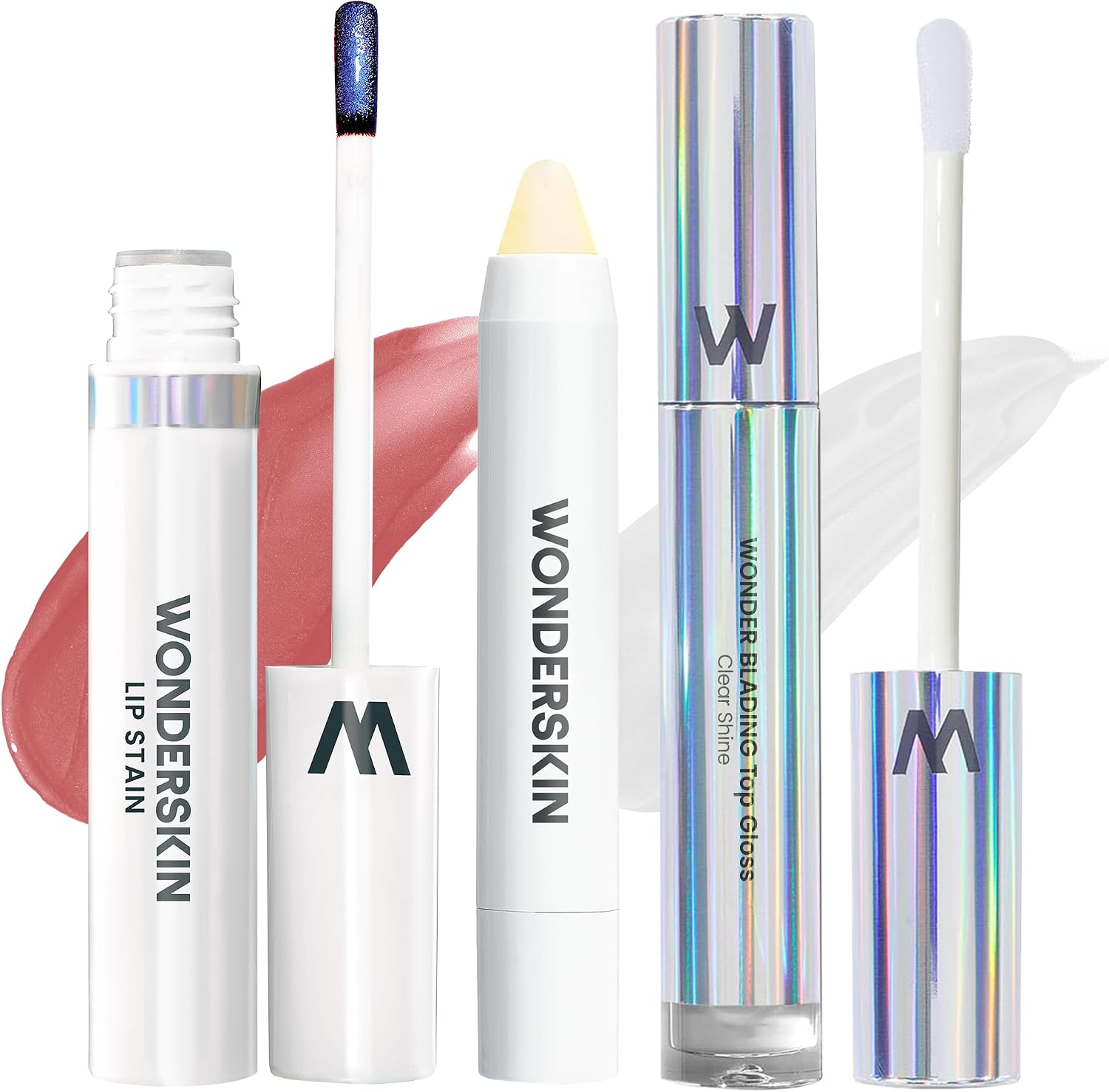 Wonderskin Lip Stain Peel Off Masque Whimsical kit front view showing the packaging and three components.