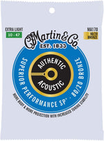 Martin guitar string set displayed for acoustic instrument tuning