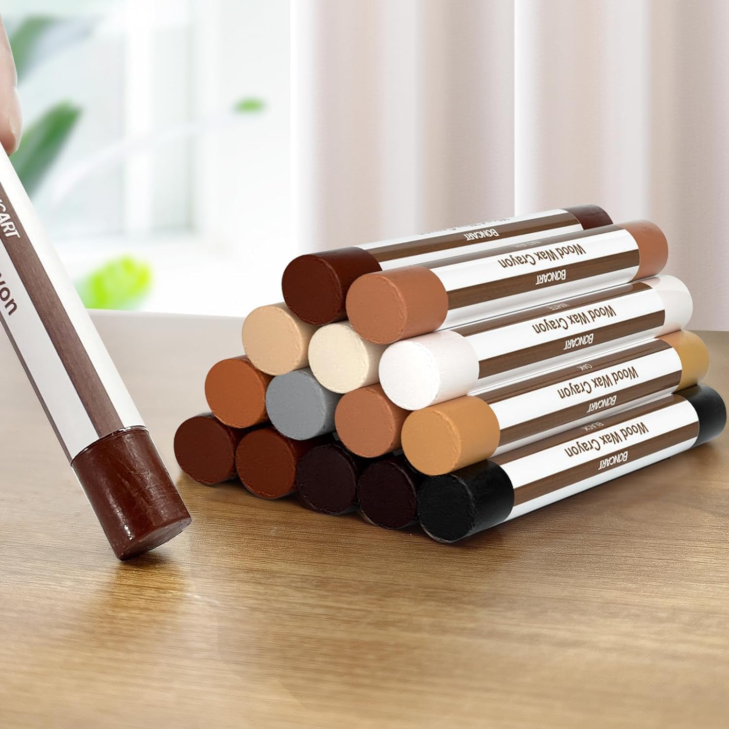 Boncart Wood Filler Sticks front view 12 color wood repair kit