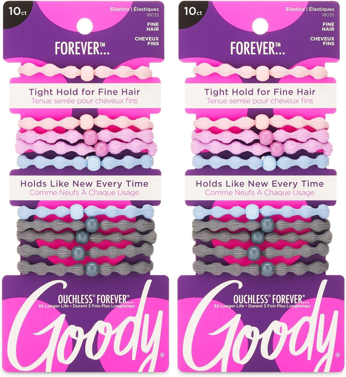 Goody Ouchless Forever Fine Hair Elastics, 10 Ct, Assorted Colors, Damage-Free Bands, 3X Stronger Elastic Ties, Retainable Shape, 16 Strand Inner Core, Styling Accessories for Women & Men - Image 10