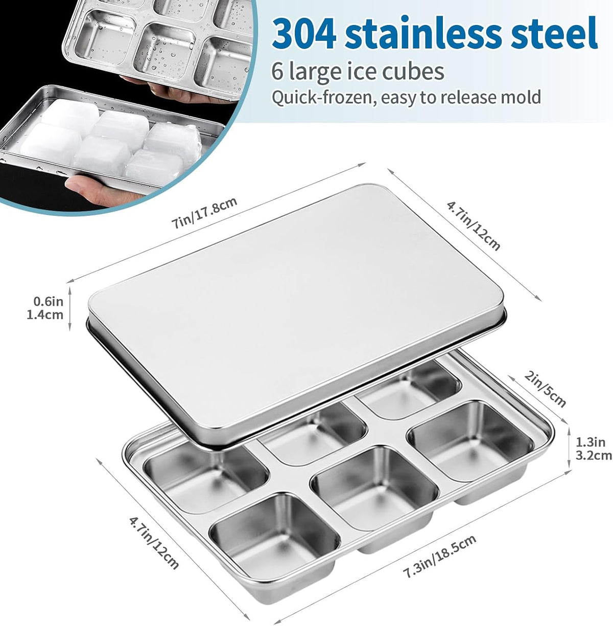 Vortihive durable 304 stainless steel ice mold close up