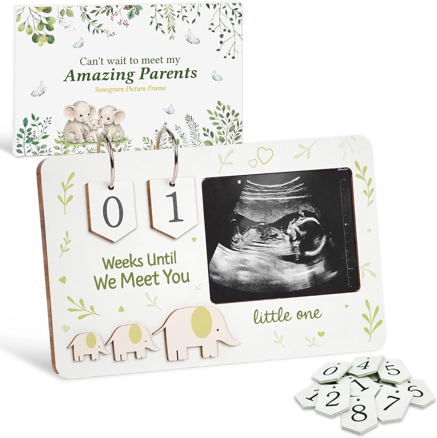 SweetnPetiteDesignCo sonogram picture frame white front view