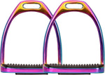 Lenza stainless steel English stirrups angled view