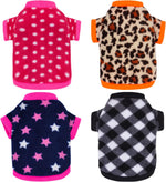 Rbenxia puppy warm fleece pullover sweatshirt pack showing four different patterns.