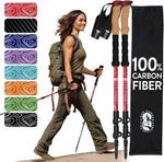 100% Carbon Fiber Trekking Poles by USA Brand - Ultra Strong Lightweight Collapsible Hiking Poles with Cork and EVA Foam Grips & Quick Adjustable Flip Locks - Image 11