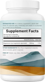 Micro Ingredients Magnesium Glycinate container opening and capsule count
