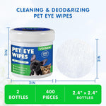 Biodegradable dog tear stain remover wipes container on clean background