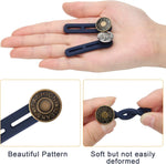 No sew jean button expander attached to denim trousers
