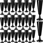 Domensi 40 pack black champagne flutes front view for wedding decor.