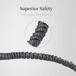 iYoPets black double dog leash full set layout featuring durable climbing rope material