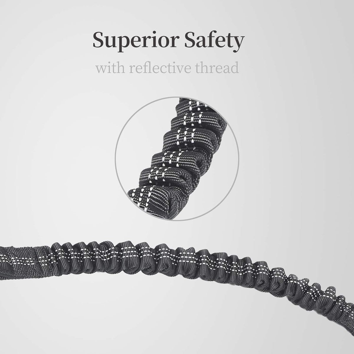 iYoPets black double dog leash full set layout featuring durable climbing rope material