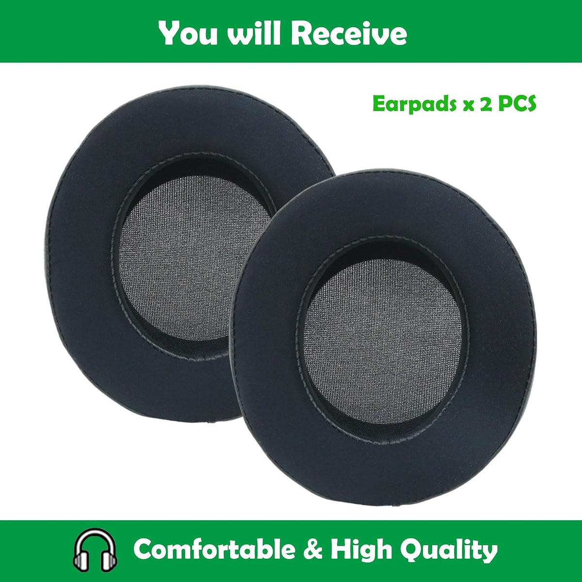 Close up of breathable fabric on Accouta cooling gel earpads