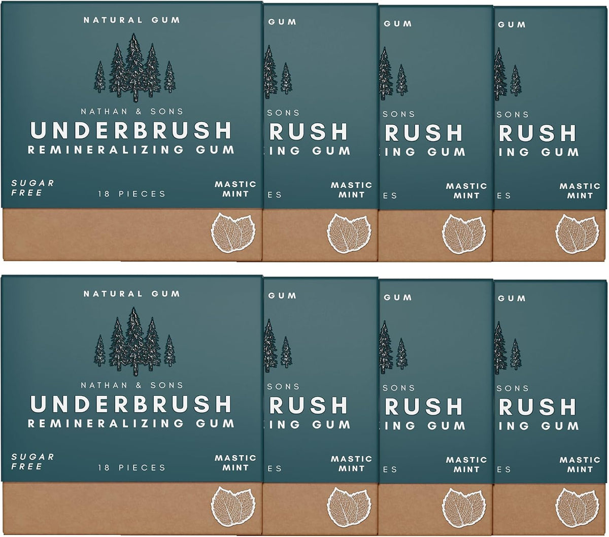 Underbrush Mastic Mint Remineralizing Natural Gum, Sugar Free Xylitol Gum with Hydroxyapatite, Supports Fresh Breath and Oral Health, Tree Sap Base, Gluten Free, No Sucralose or Aspartame, 4 Pack - Image 9