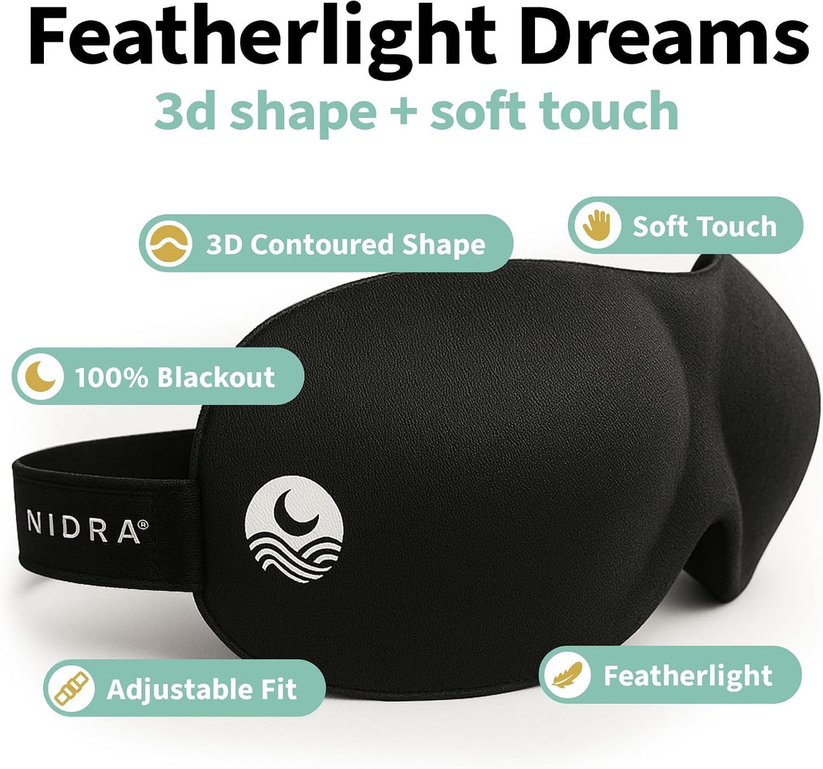 Nidra travel sleep mask adjustable strap detail