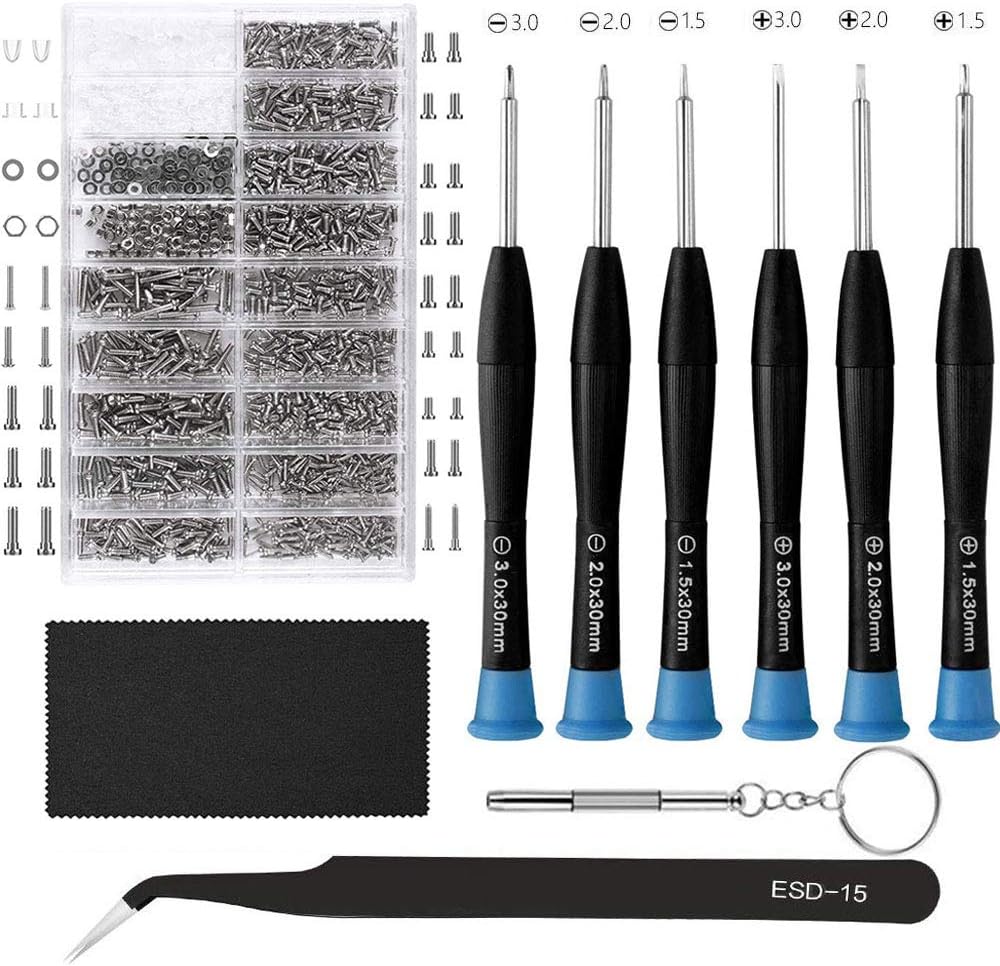 HKIDEE eyeglasses repair kit front view showing organized storage box with screws and precision tools