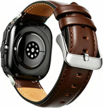 Compatible Samsung Galaxy Watch Ultra 2 1 Bands 47mm Men Women, No Gaps Genuine Leather Replacement strap with Stainless Steel Buckle for Galaxy Watch Ultra Smartwatch Brown - Image 9