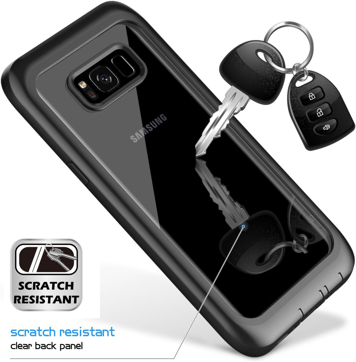 Singdo Samsung Galaxy S8 full-body case charging port and plug detail