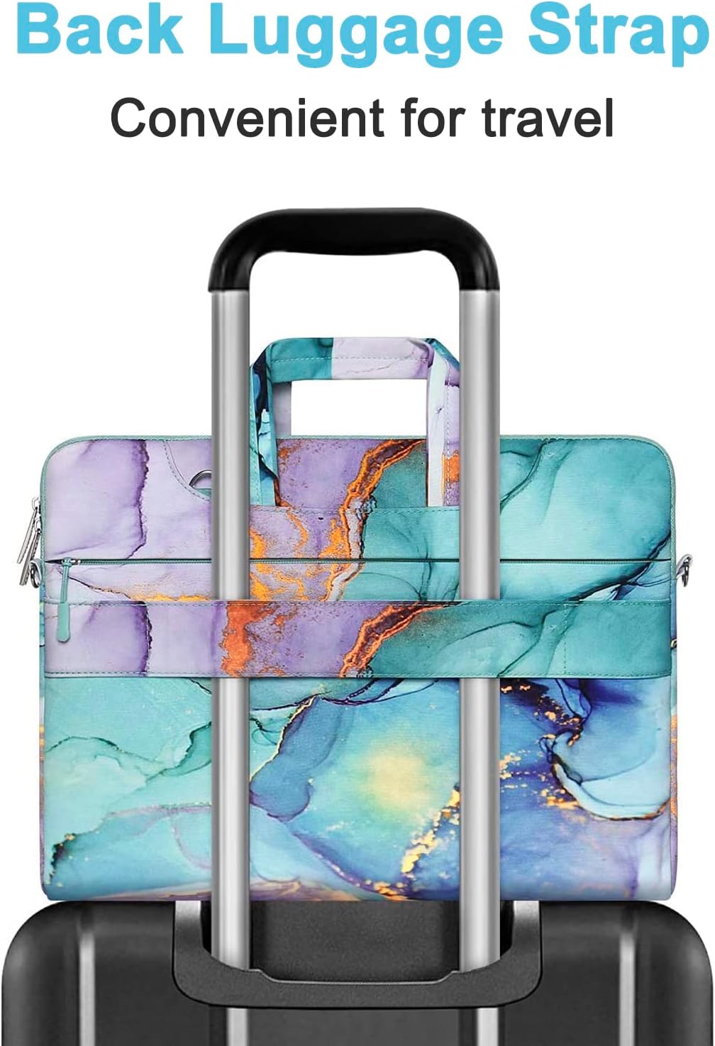 MOSISO shoulder bag exterior pockets open with accessories inside