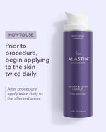Side view of Alastin Skincare body treatment packaging and box.