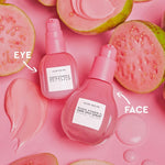 Glow Recipe Guava Vitamin C Dark Spot Serum travel size bottle showcasing the pink packaging and lightweight texture.