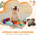 QTwoof interactive small dog toys being compressed to demonstrate the auditory stimulation of the vocalizer.