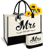 Gifts for Women,Canvas Tote Bag with Makeup Bag,Wedding Bride Birthday Gift - Image 11