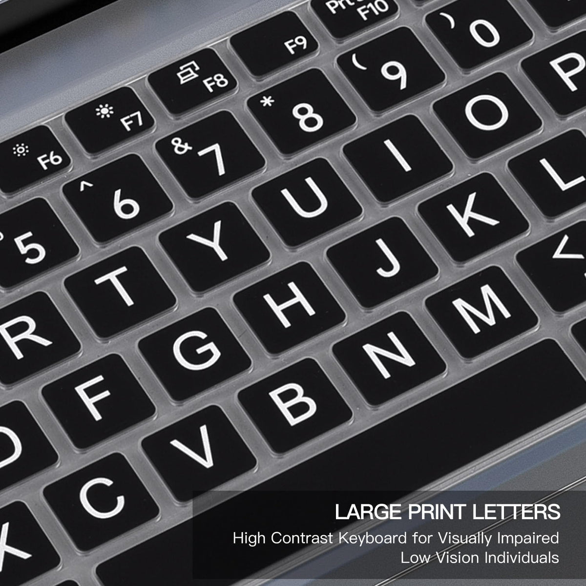 Large Print Keyboard Cover for Dell Latitude 7420 7430 7440 7450 7410 14", Latitude 3440 3450 5450 5440 5420 5430 5431, Latitude 9420 9430 14, Latitude 9510 9520 7520 15" Laptop -Black - Image 3