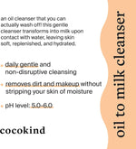 Applying Cocokind oil cleanser changing into milk emulsion with water for makeup removal