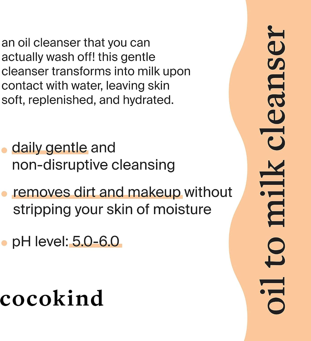 Applying Cocokind oil cleanser changing into milk emulsion with water for makeup removal