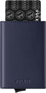 VULKIT Bifold Pop up Card Holder with Money Compartment Business Card Case Minimalist Front Pocket Wallet for Men (Navy) - Image 11