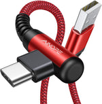AINOPE Type C Cable [2-Pack, 6.6ft] 3.1A Type C Charger Fast Charging Right Angle, Resistant Nylon Braided S9 Charger Compatible with Galaxy S10 S9 Plus S21, Note 10 9 LG, USB C Cable - Image 9