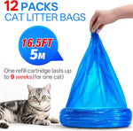 Godyoy plant scented cat waste replacement bags roll demonstration inside a disposal pail