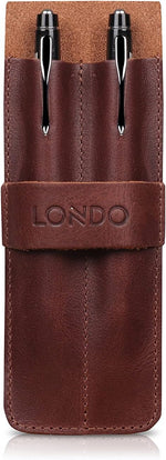 Londo stationery bag open showing dual compartments