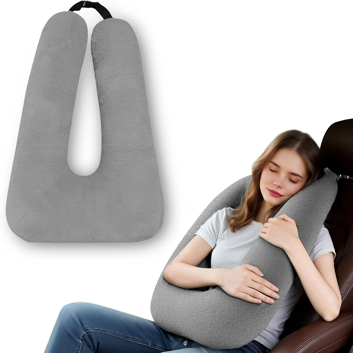 Car Pillow for Kids - Comfort Travel Pillow for Car - Soft Cotton Support Cushion for Children and Adults on Long Trips (Pink) - Image 13