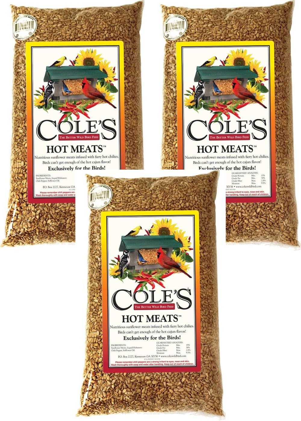 Authentic Cole's premium bird food bag with habanero chili infusion