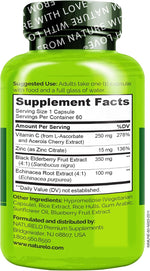 NATURELO Immune Support vegetarian capsules close up