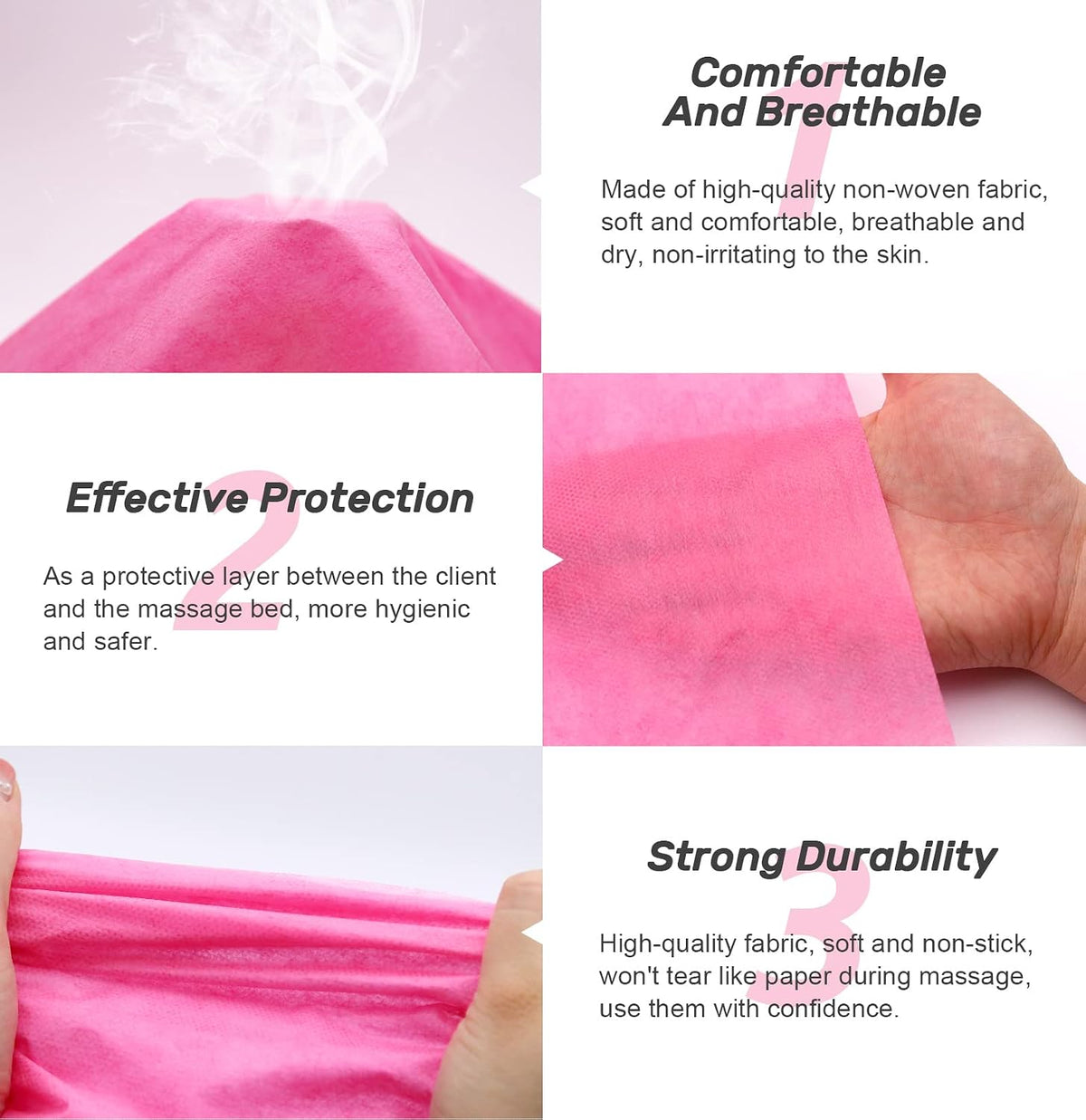 Waterproof non-woven massage table cover laid flat