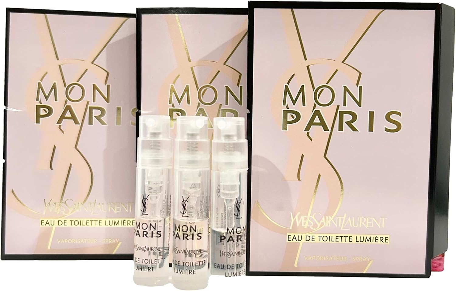 Yves Saint Laurent Sample Perfume YSL Sample Perfume Mon Paris EDT Lumiere Sample Women Perfume 1.2 ml / 0.04 oz - set of 3 - Image 1