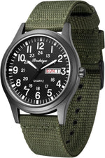 BOSHIYA Men's Military Tactical Field Watches Outdoor Sports/Work Watch Waterproof Analogue Quartz Watches Minimalist Lightweight Nylon Watch - Imported Japanese Movement/40mm Waterproof/Date Display - Image 9