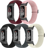 Bcuckood 5 Pack Elastic Nylon Watch Bands Compatible for Fitbit Charge 6/Fitbit Charge 5, Adjustable Breathable Replacement Stretchy Nylon Loop Wristband Sport Strap for Women Men - Image 11