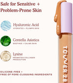 Tower 28 Swipe Serum Concealer 9.0 shade label and packaging back