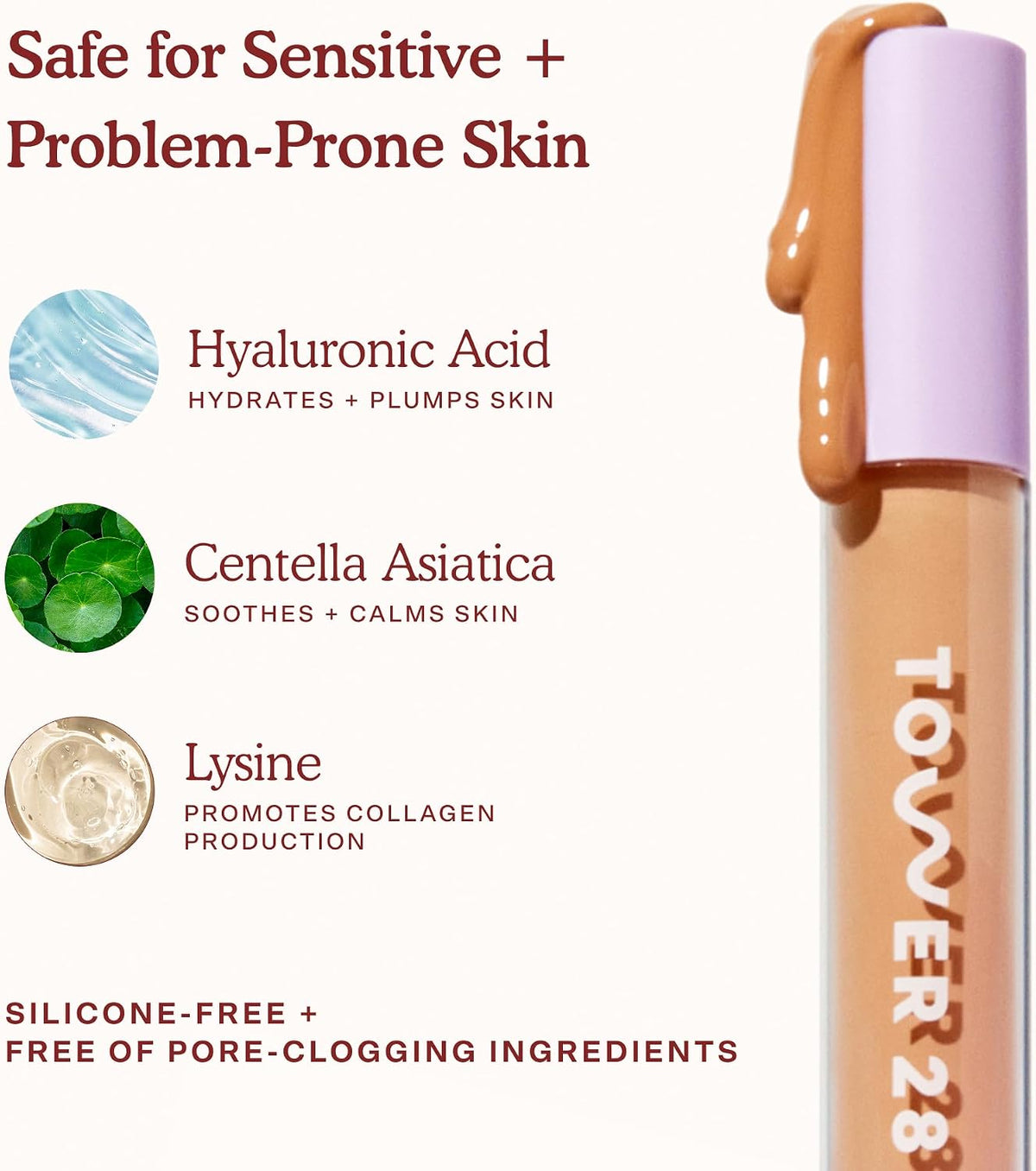 Tower 28 Swipe Hydrating Concealer under eye application
