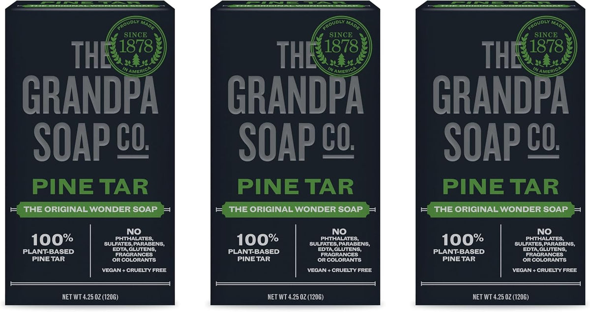 Grandpa's Pine Tar Bar Soap side label details