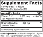 Naturelo methyl b12 capsules bottle nutritional supplement label view