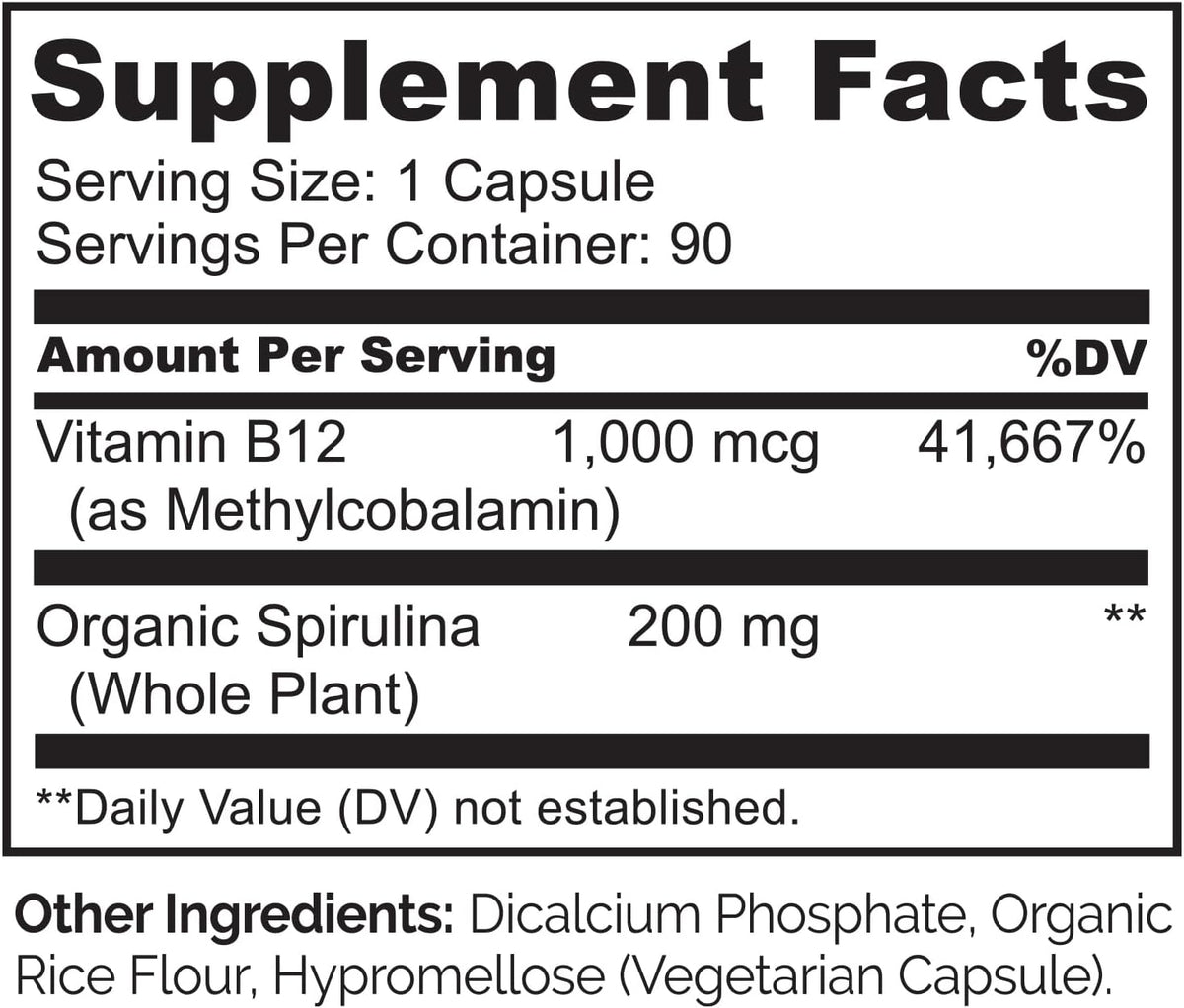 Naturelo methyl b12 capsules bottle nutritional supplement label view
