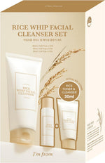 I'm From Rice Whip Facial Cleanser 3 Piece Set front view for skincare routine