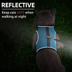 Pupteck escape proof cat harness with integrated reflective safety strips